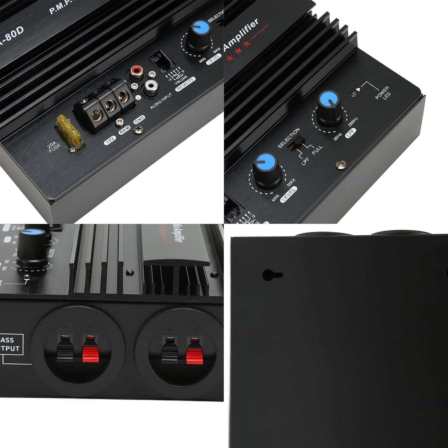 Car Subwoofer, 12V 1000W Car Amp Board, PA 80D Car Audio Amplifier Board, Professional High Power Bass Sub woofer Board for Car Truck Entertainment