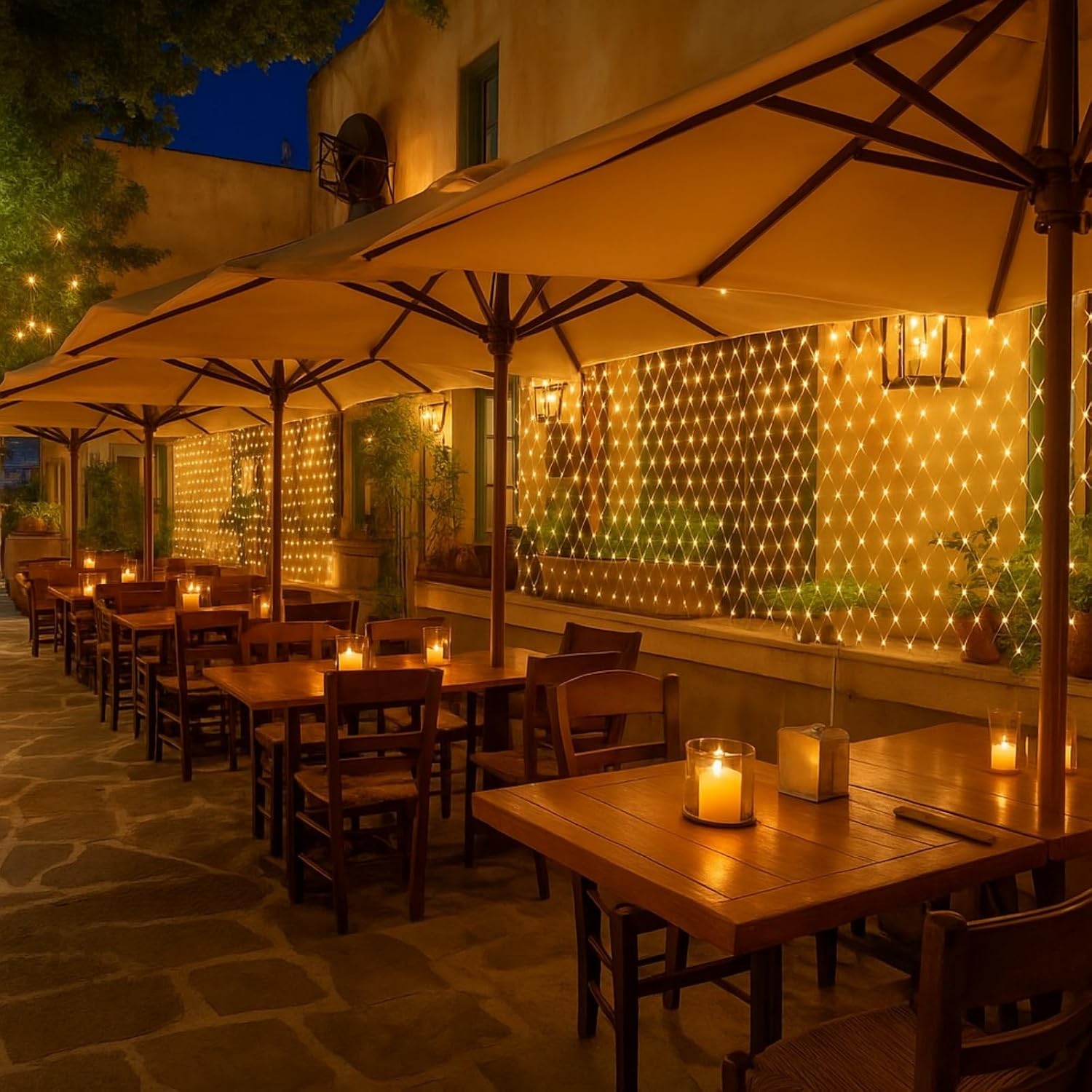 360 LED Net Lights 12FT x 5 FT Waterproof Green Wire String Lights with 8 Modes Outdoor Indoor Christmas Decorations Xmas Party Yard Garden Decor Warm White