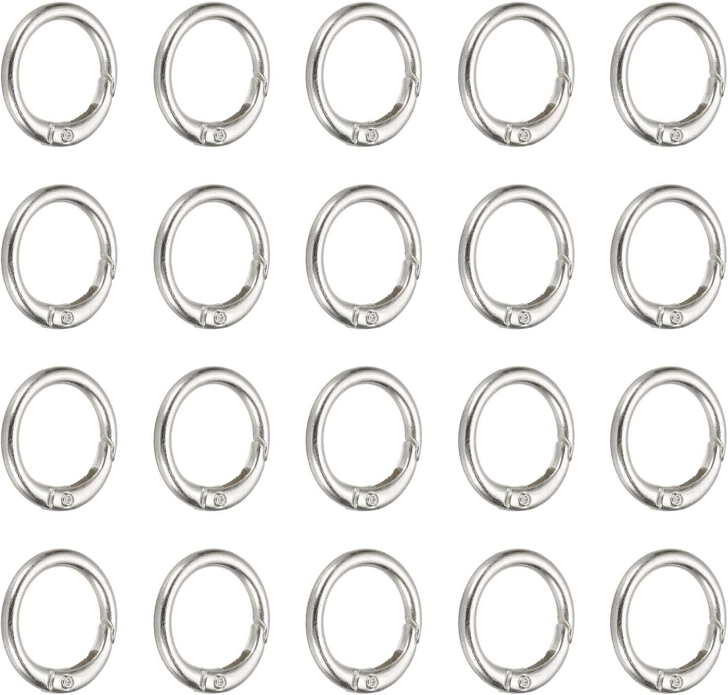 PATIKIL Spring O-Ring, O-Ring Clip Key Ring Clip Purse Clip Trigger Buckle Circle Metal Binder Snap Round Handbag Strap