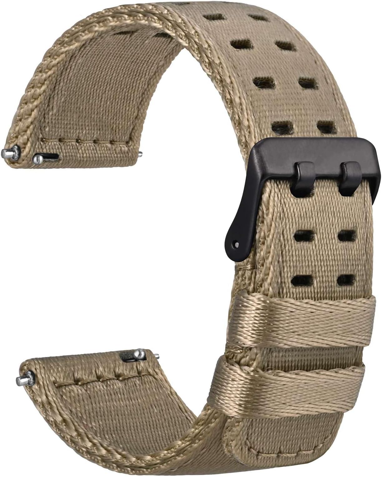 Double Holes Nylon Watch Bands, Silky Nylon Straps, Quick Release, Compatible Watch Lug Width 18mm 20mm 22mm