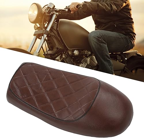 Miniatura 4 de Qiilu Asiento retro para motocicleta Cafe Racer, cojín de asiento de motocicleta, forma de joroba, reemplazo vintage para CB125 CB175 CB200 CB350