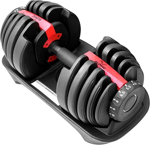 SLOVIC Adjustable Dumbbell 24kg | Dumbbells - Gym equipment for home workout | Dumbbell Set (24kg X 1) | Fitness Gym Dumbb...