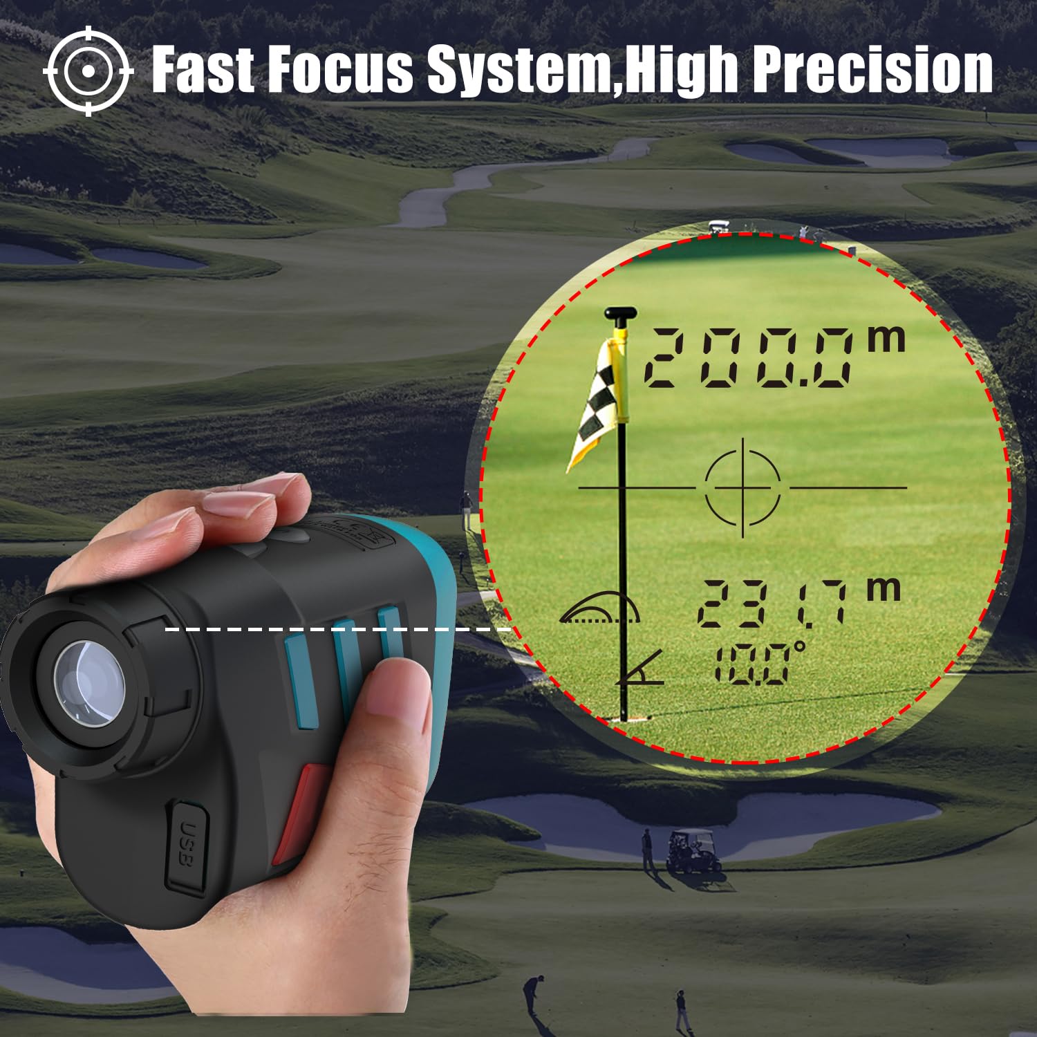 Norm Red 600M 900M 1200M 1500M Télémètre laser de golf Télémètre laser