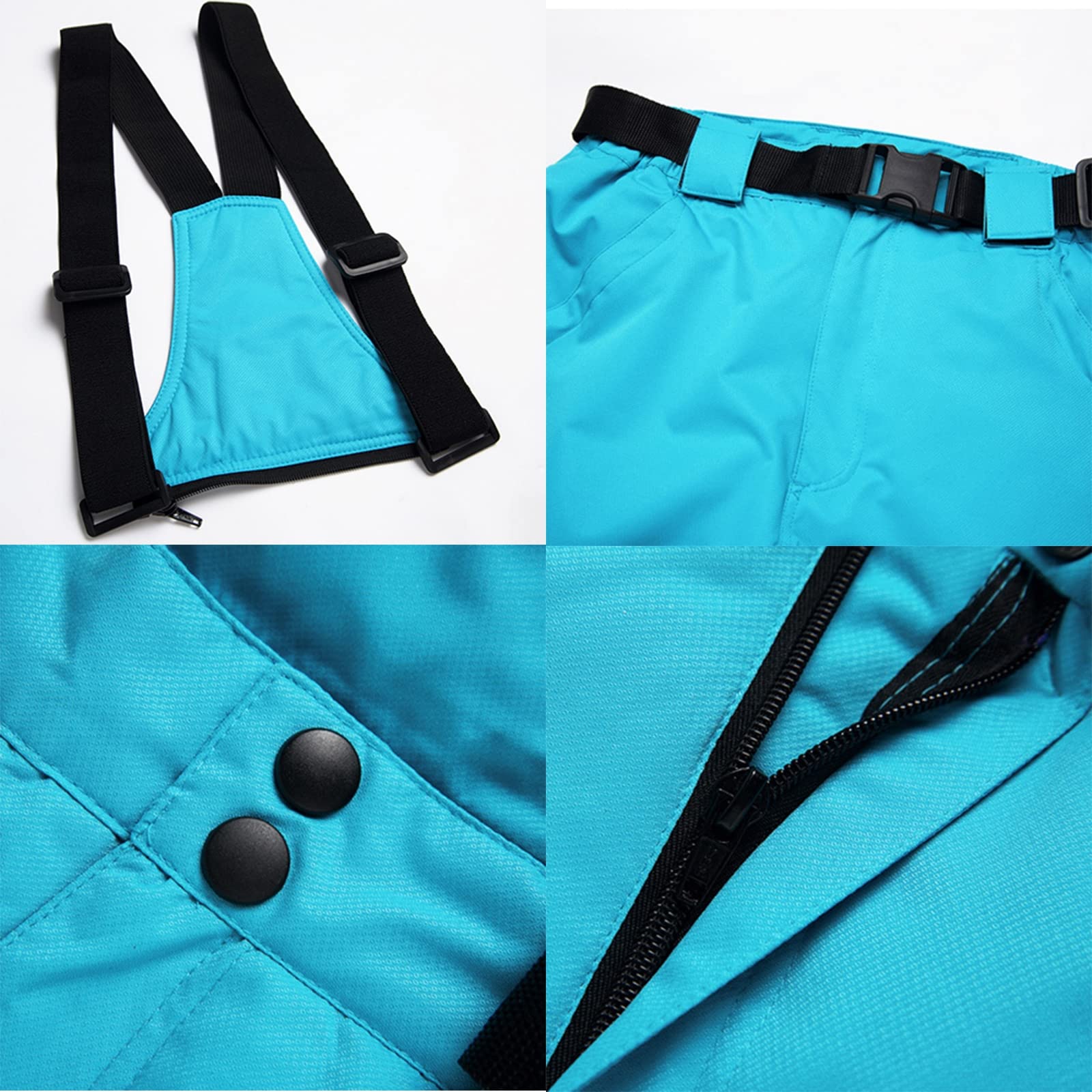 Skianzug für Damen, Winterjacke und Skihose, bunt, Snowboard, Jacke und Hose mit Trägern, wasserdicht, mit Kapuze, Schneeanzug
