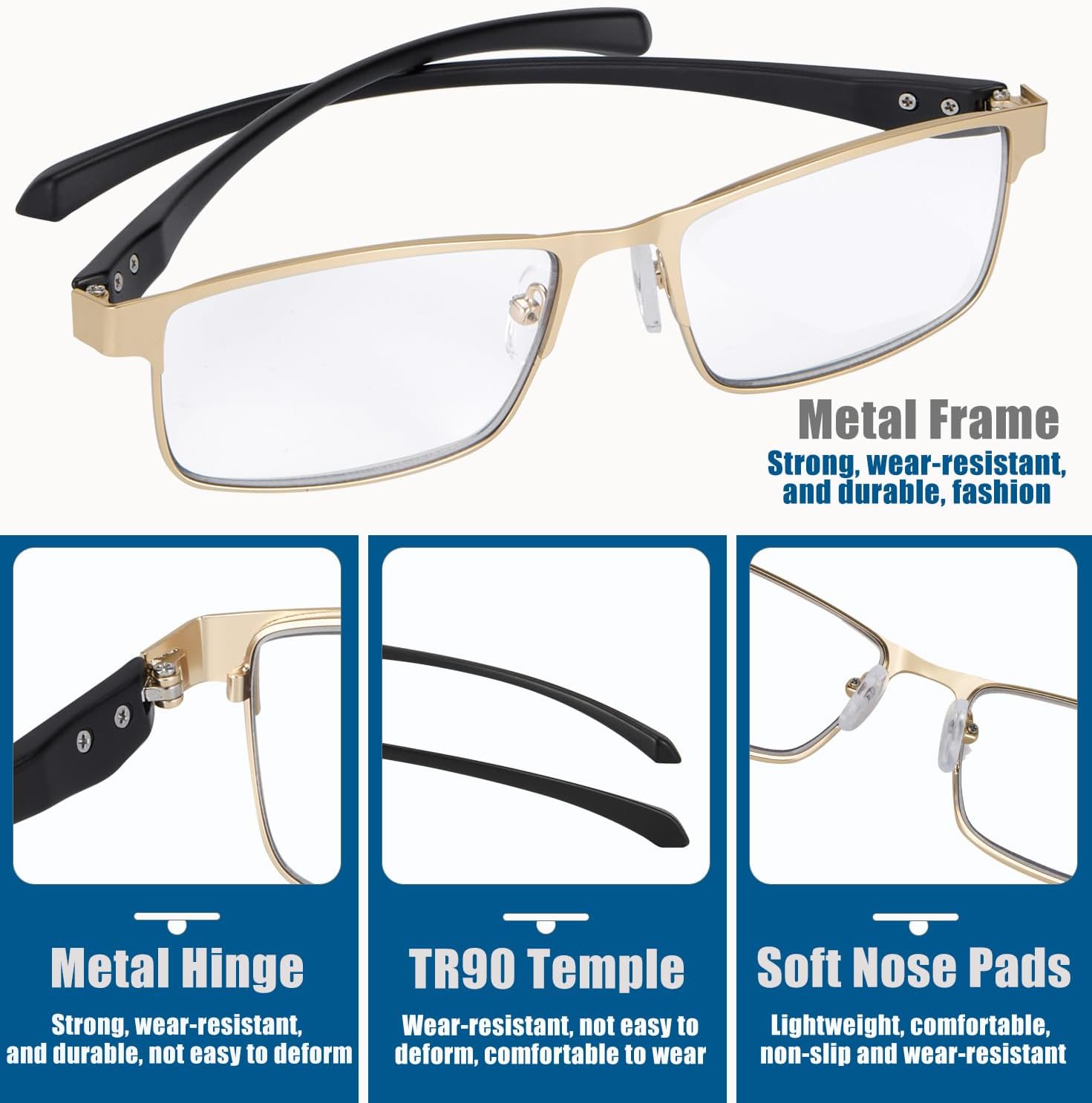 Photochromic Progressive Multifocus Reading Glasses Men Transition Blue Light Blocking Multifocal Computer Readers - Image 5