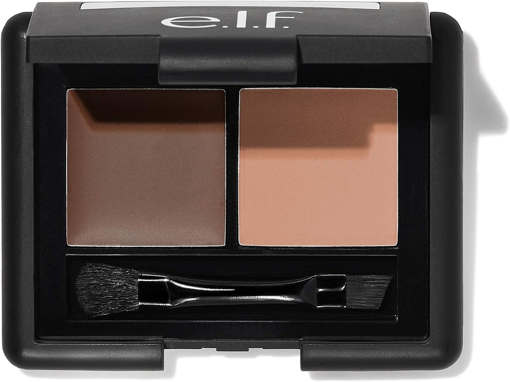 e.l.f.Eyebrow Kit, Brow Powder and Wax Duo, Long Lasting, Fuller, Thicker, Brush Included, 0.3 Oz, Dark, 1 Count