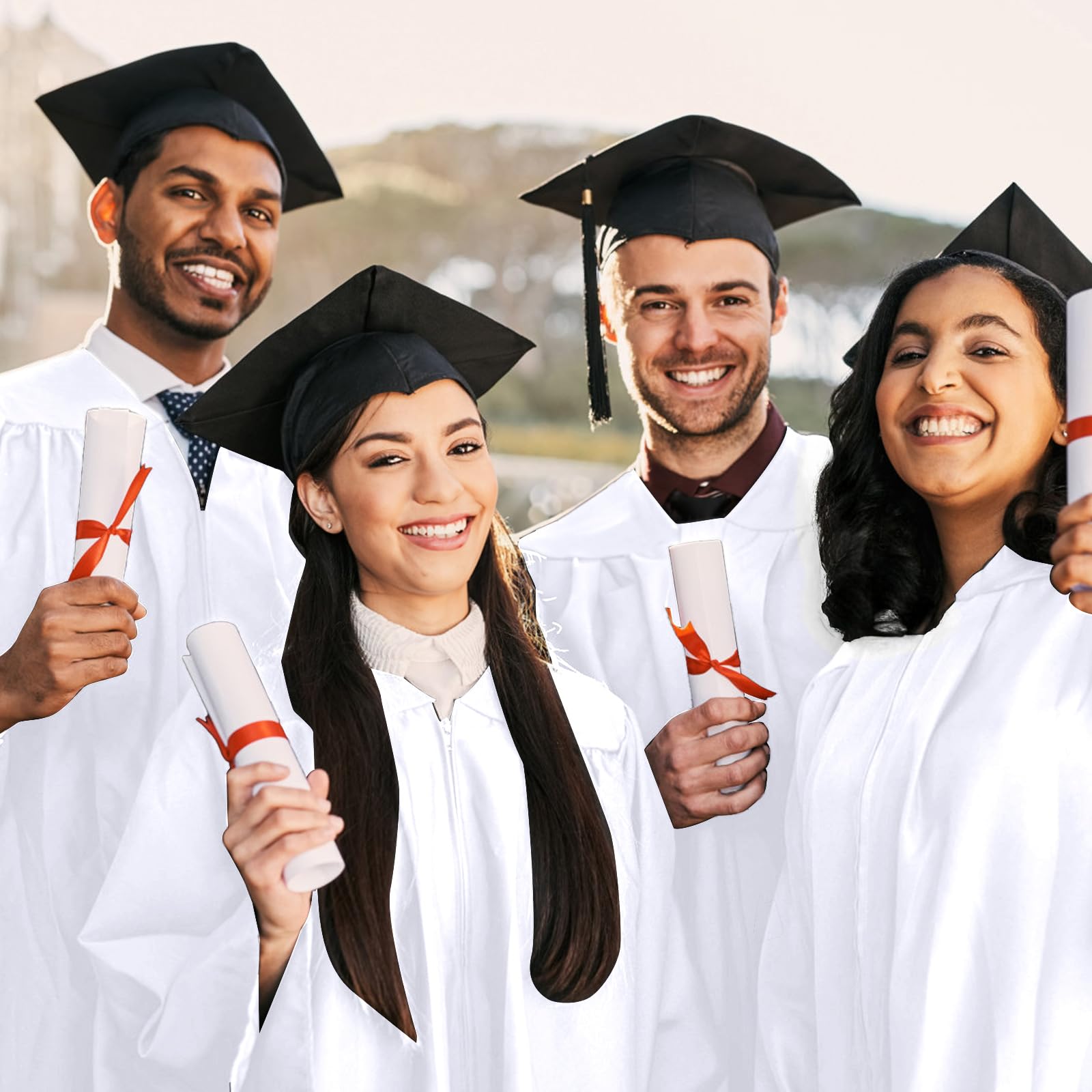 3er-Pack Weiße Chorrobe Taufen für Erwachsene, Unisex Priester Gewand Kostüm, Herren Damen Richter Messdiener Taufen Kleidung für Kirche Klerus, Graduation Gown, Größe 54