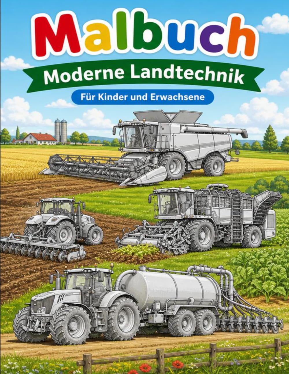 Malbuch - Moderne Landtechnik: Für Kinder und Erwachsene (Kleine Entdecker – Malen & Lernen)