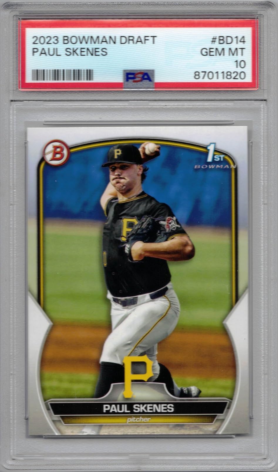 シングルカード Topps - PSA 10 Bowman Paul Skenes My 1st Bowman PSA 10 PAUL SKENES 1st 2023 Bowman Chrome Draft SAPPHIRE