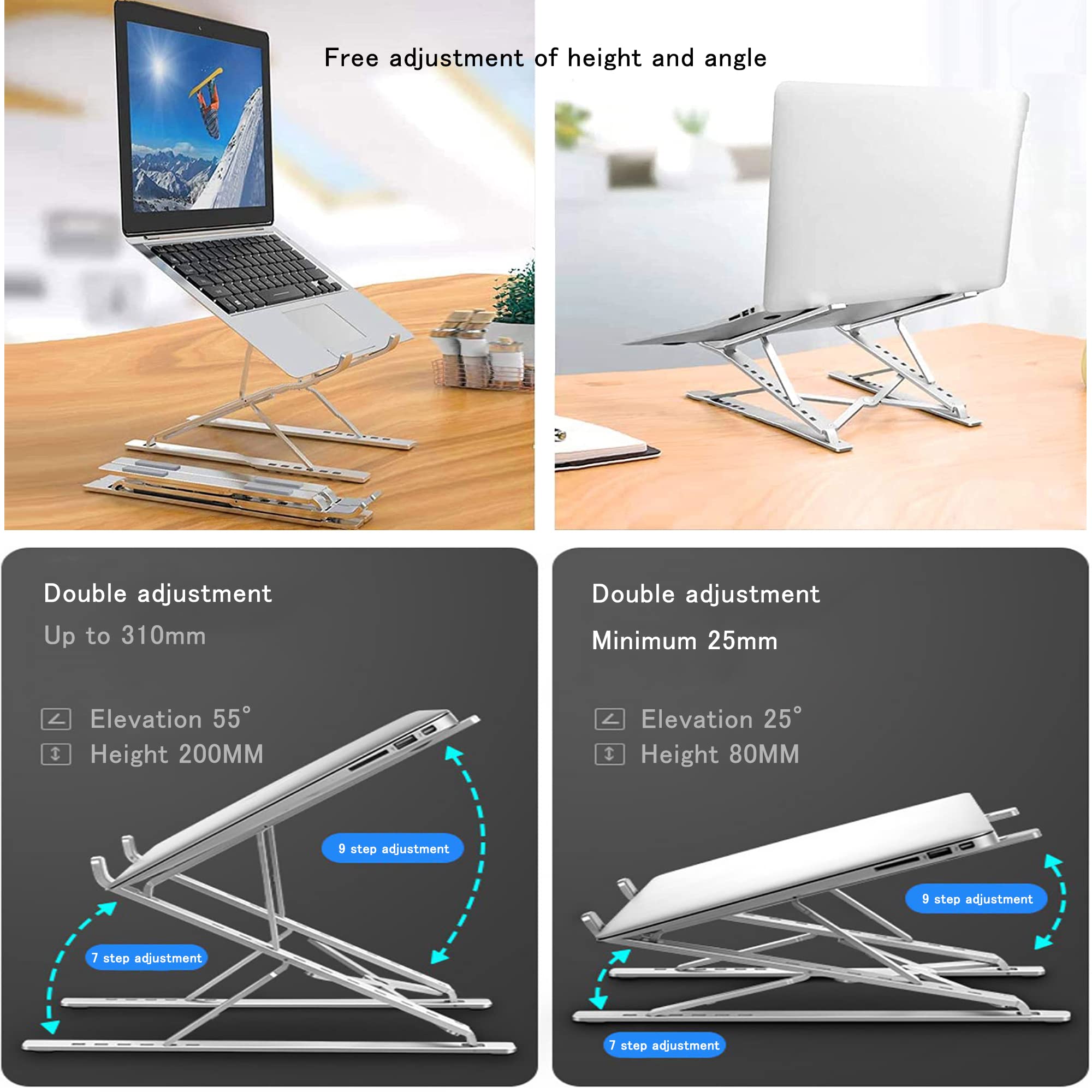 Supporto Laptop SHARKSPEED Regolabile - In Alluminio Per PC 10-17.3 Pollici