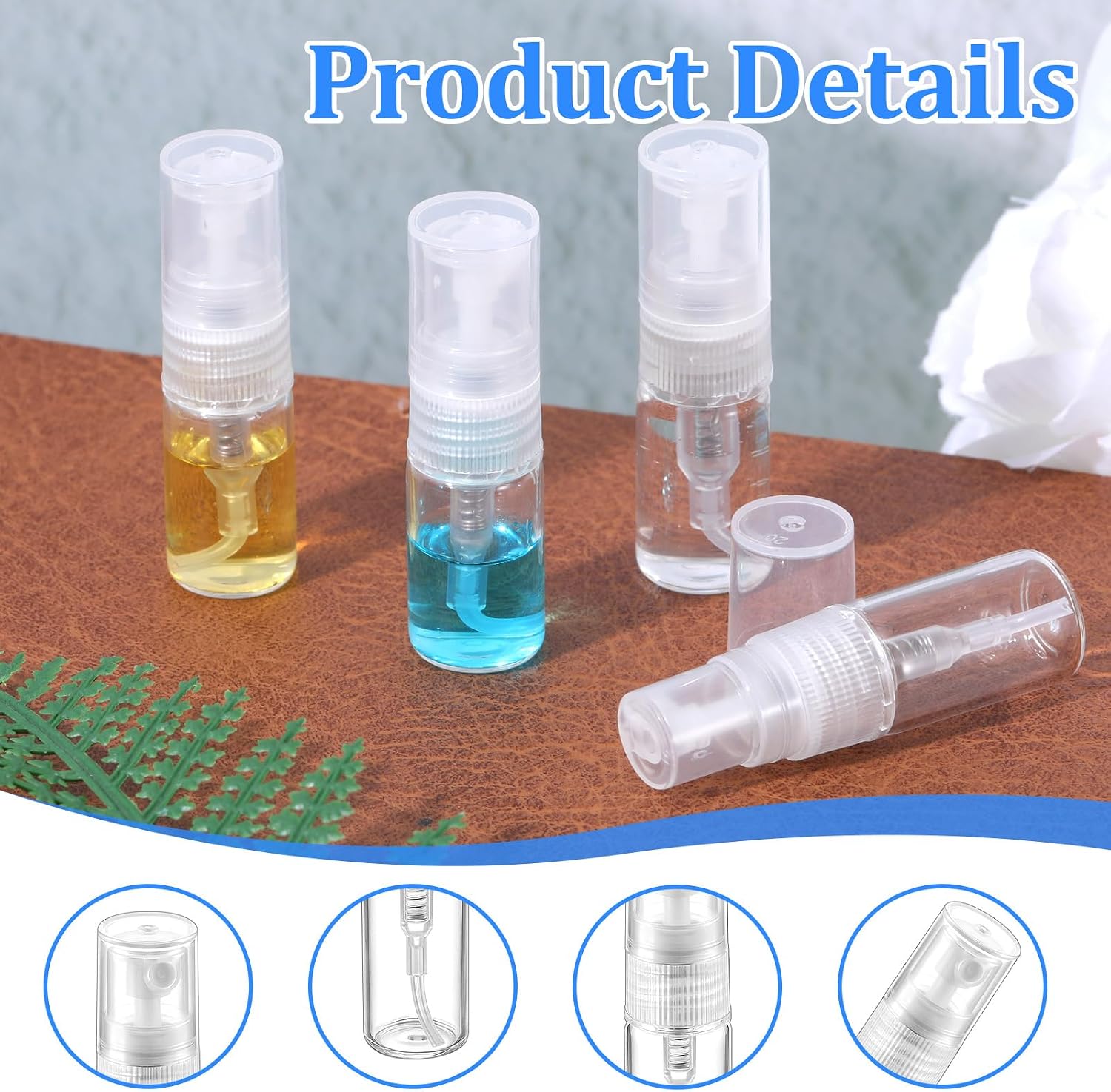200 Pcs Mini Spray Bottles, 2ML Clear Plastic Empty Sample Containers, Refillable Perfume Bottles, Fine Mist Spray Empty Fragrance Cosmetics Atomizer for Cleaning, Essential Oils