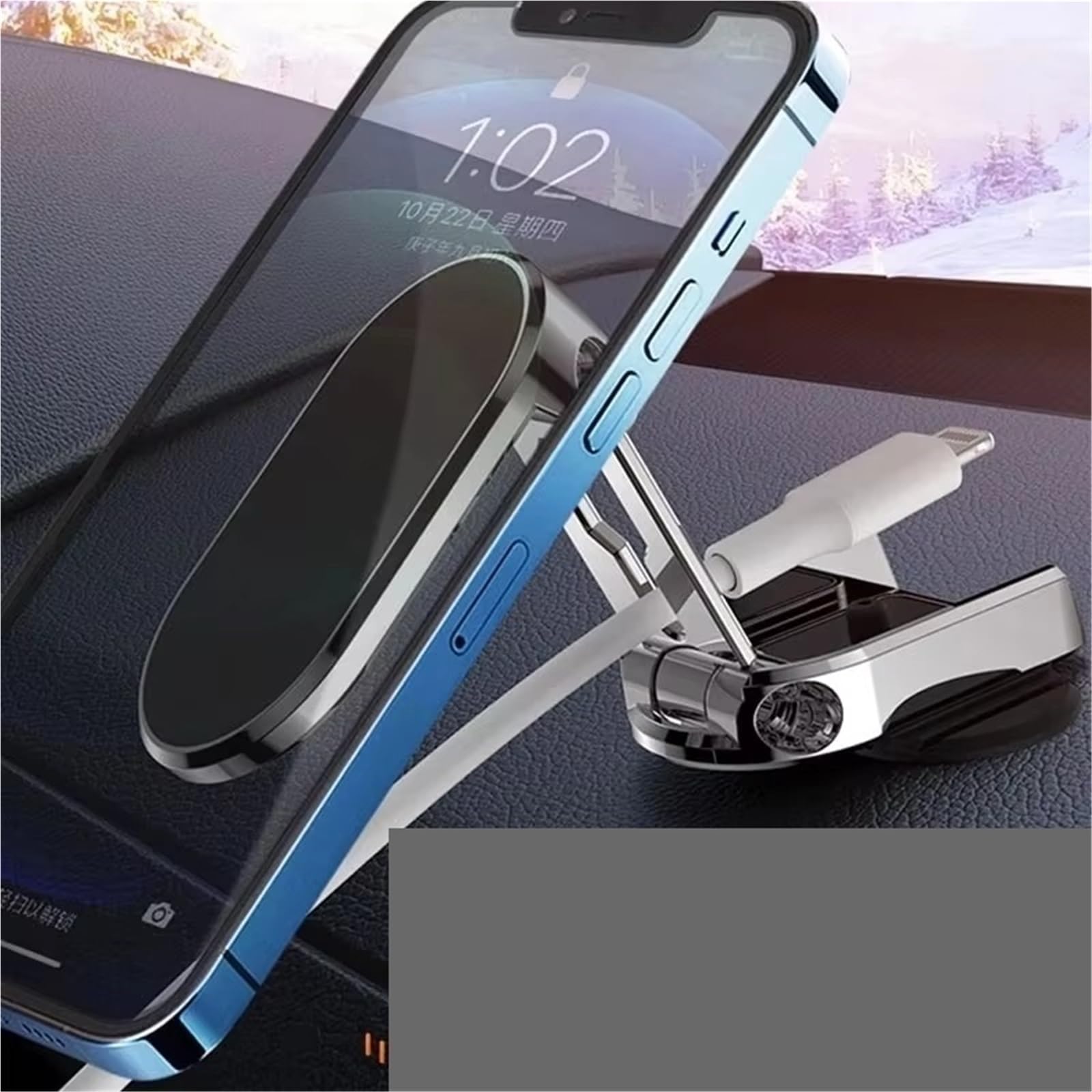 Per Iphone Supporto Magnetico Universale Telefono Auto Supporto Magnetico Pieghevole Per Smartphone Cellulare GPS Supporto Auto Supporto Telefono Auto(Black)