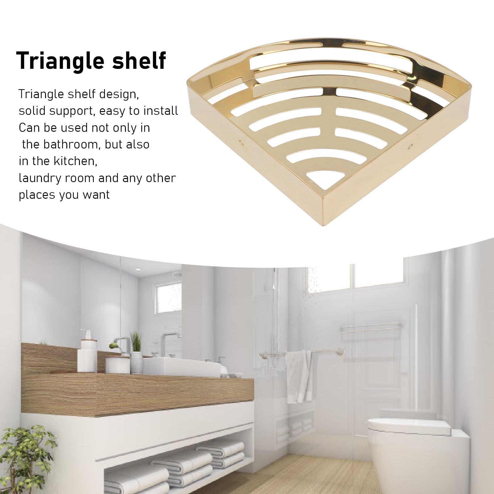 Ejoyous Estantes de Ducha de Esquina, Estantes de Ducha de Acero Inoxidable 304 Montados en la Pared, Almacenamiento de Esquina Triangular, Ahorro de Espacio, Fácil Instalación para Baño, Cocina,