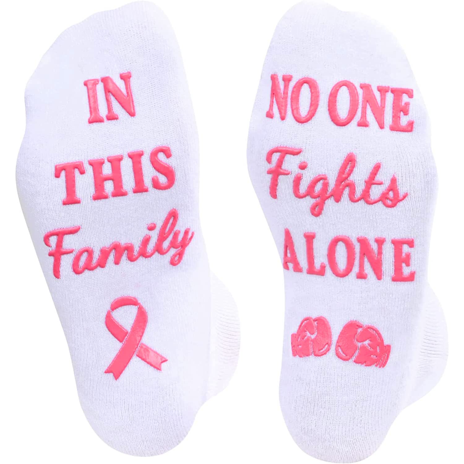 HAPPYPOPBreast Cancer Socks - Inspirational Chemo Survivor Comfort Gifts for Women