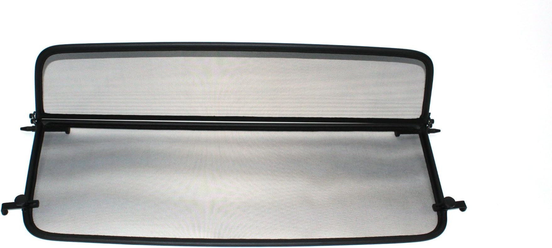 – GermanTuningParts Wind Deflector for Ford Mustang 6 (2014 Onwards) - Foldable - with Quick Fastener - Black | Windstop | Wind Blocker