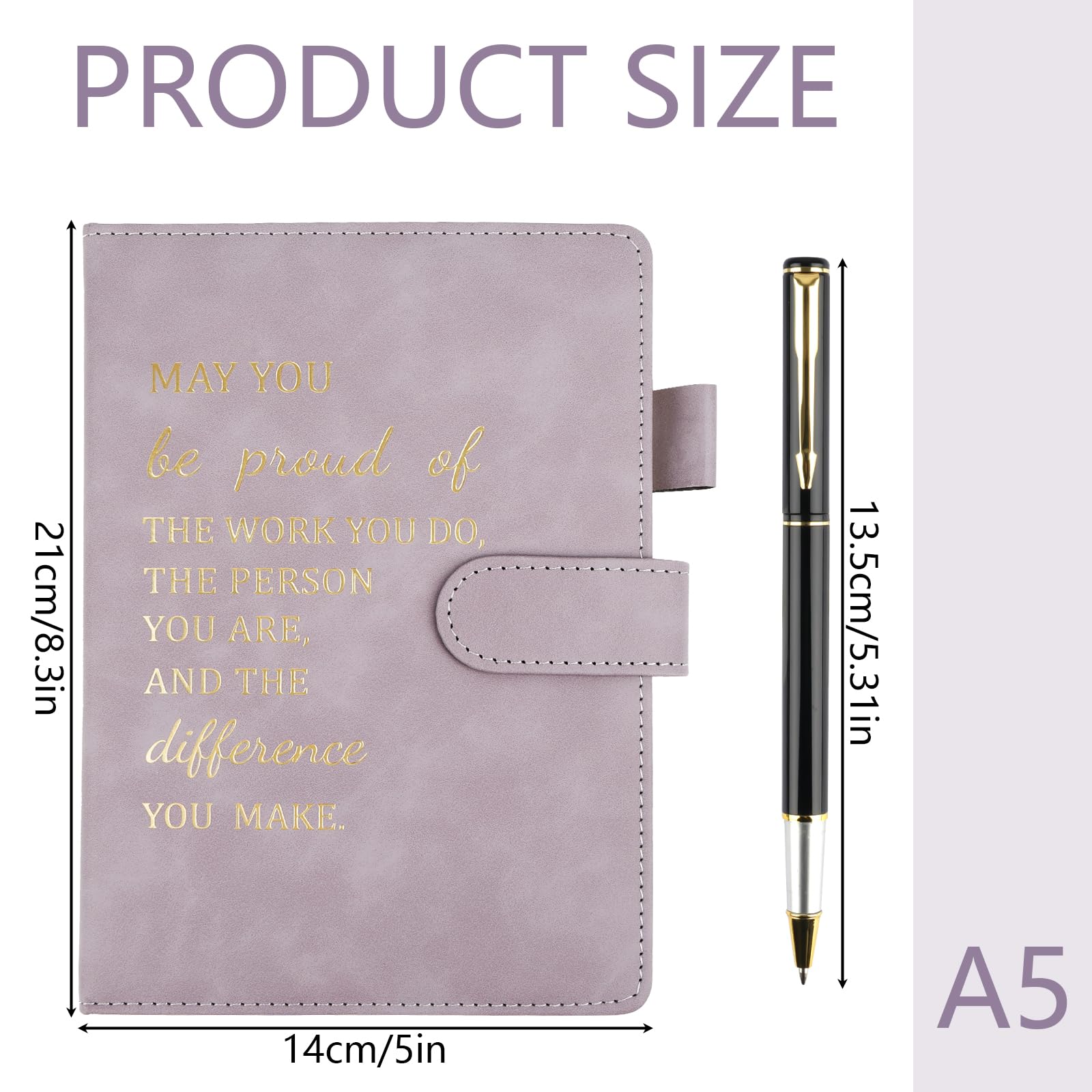 Hopton Inspirational Personalised Notebook, PU Leather Notebook and Pen Set, Employee Appreciation Gifts - Image 3