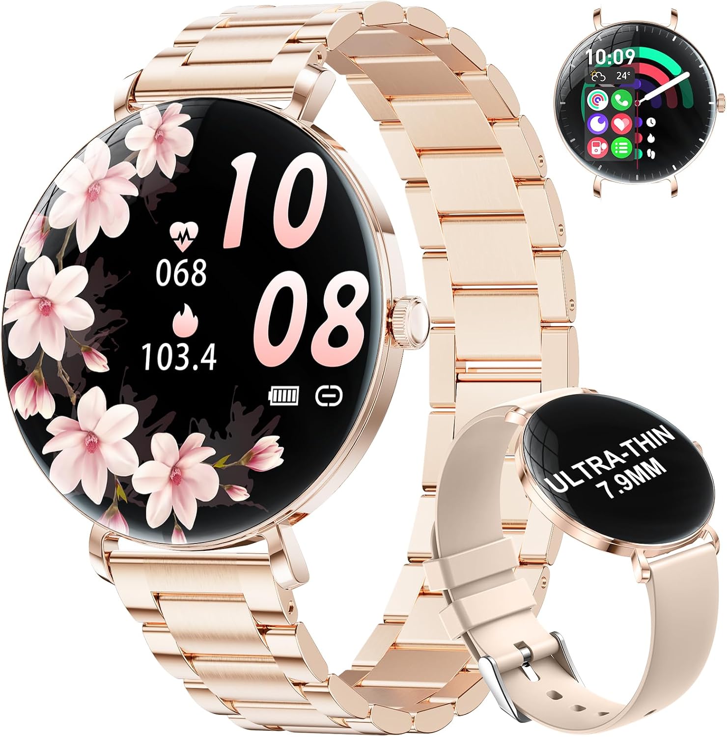Reloj Inteligente Mujer, 1.43″ AMOLED Smartwatch Mujer con Llamadas Bluet…