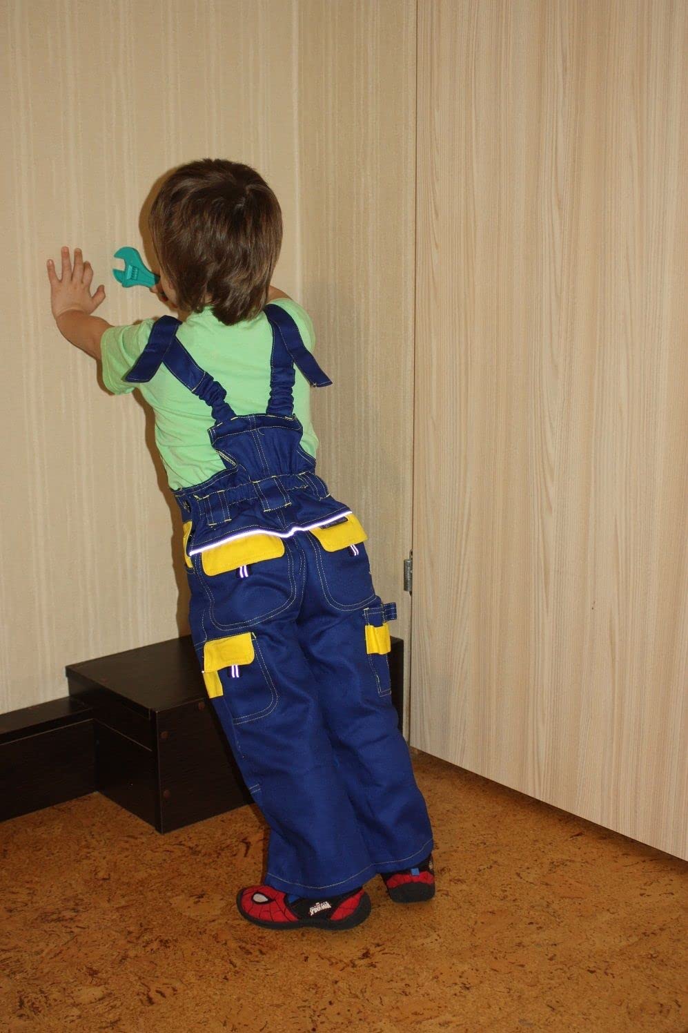 Bavaglino per bambini e bretelle Salopette per bambini pantaloni da lavoro tuta per bambini, 100% cotone abbigliamento professionale