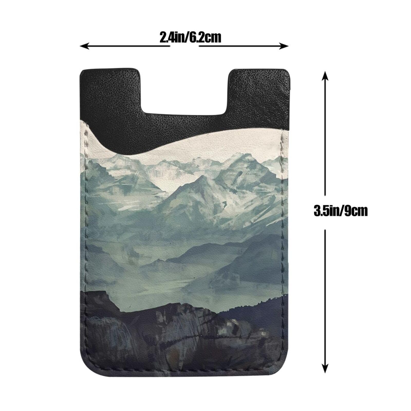 Tarjetero adhesivo para teléfono compatible con la mayoría de las partes posteriores del teléfono, Forest Mountain Fog, Talla única