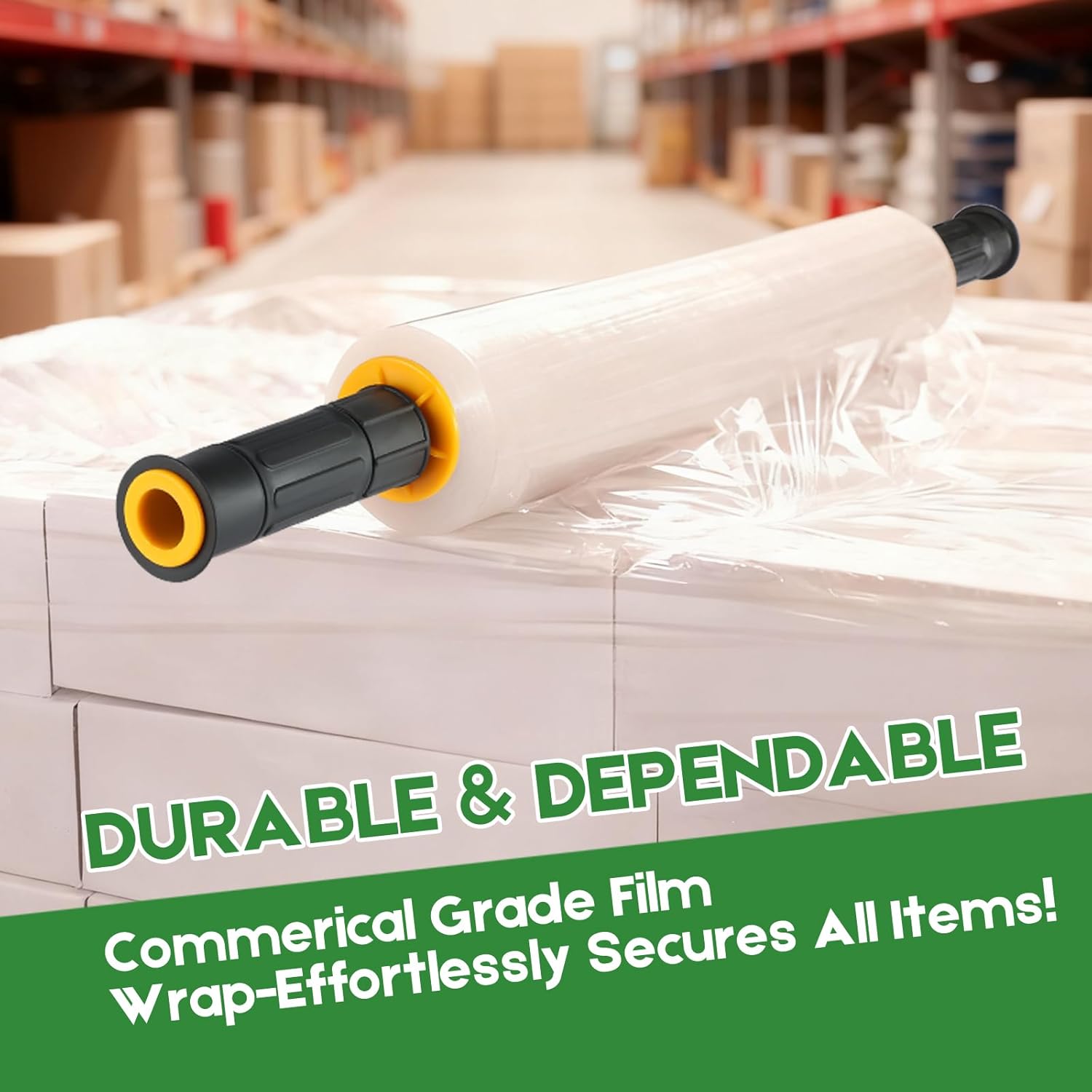 4 Rolls Stretch Wrap 15"x1000 Feet Stretch Film Shrink Wrap Packing Moving Suppliers for Shipping Moving Suppliers Packing Pallet Wrapping Surface Protection 60 Gauge (4 Rolls)