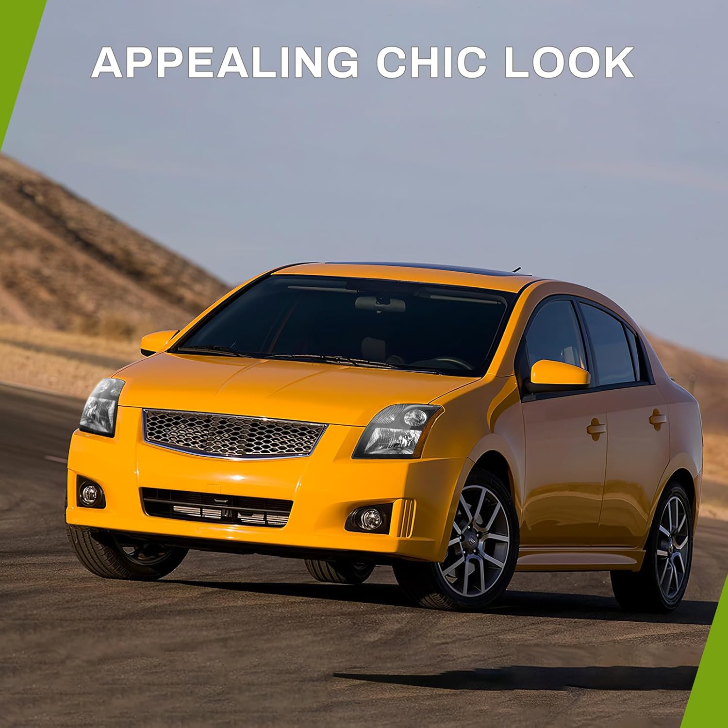 AUTOSAVER88 Headlights Assembly Compatible with 07 08 09 2007 2008 2009 Sentra 07-09 2007-2009 Headlamps Pair Driver and Passenger Side Black Housing