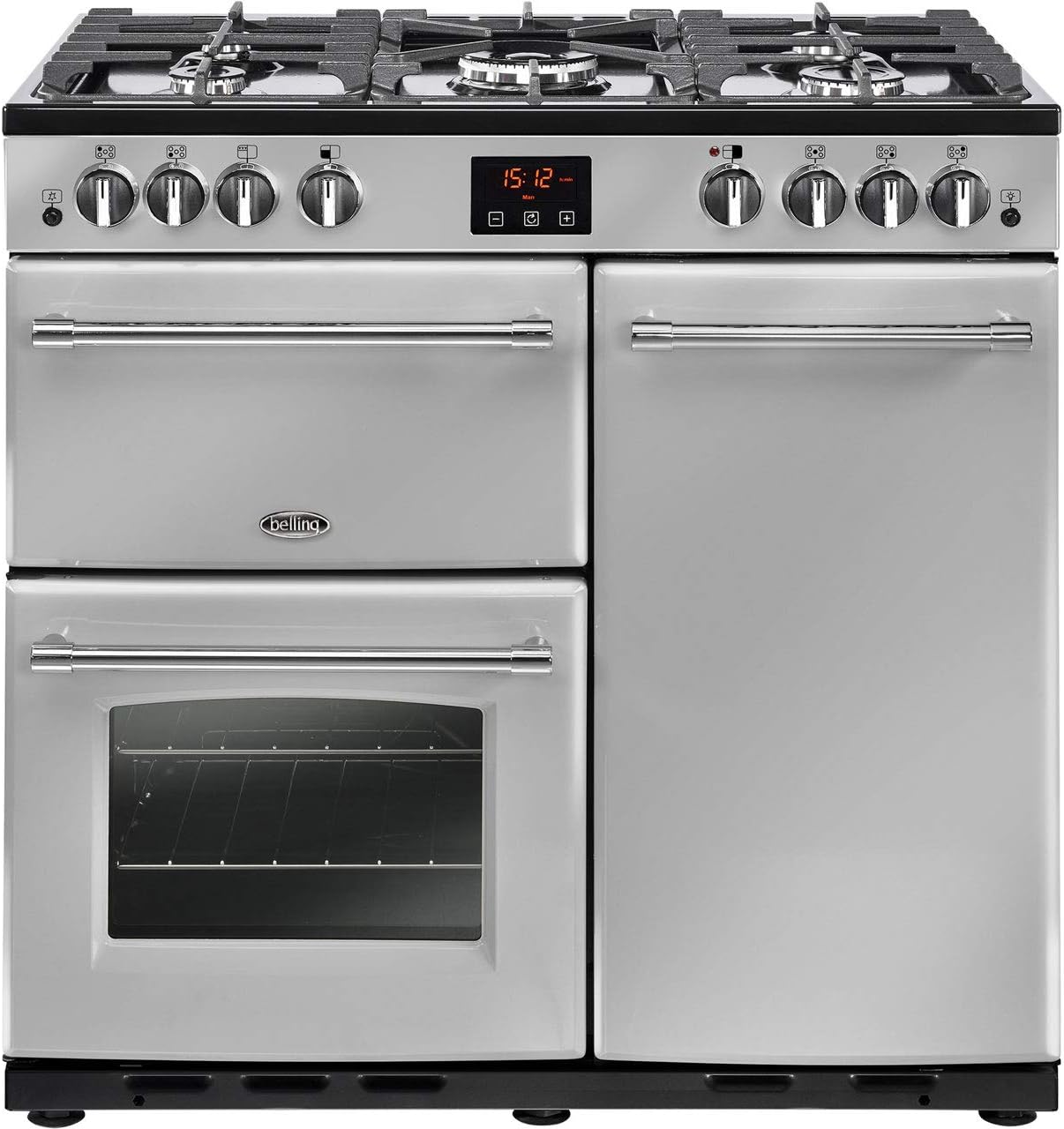 Belling Farmhouse 90G 90cm Gas Range Cooker - Silver