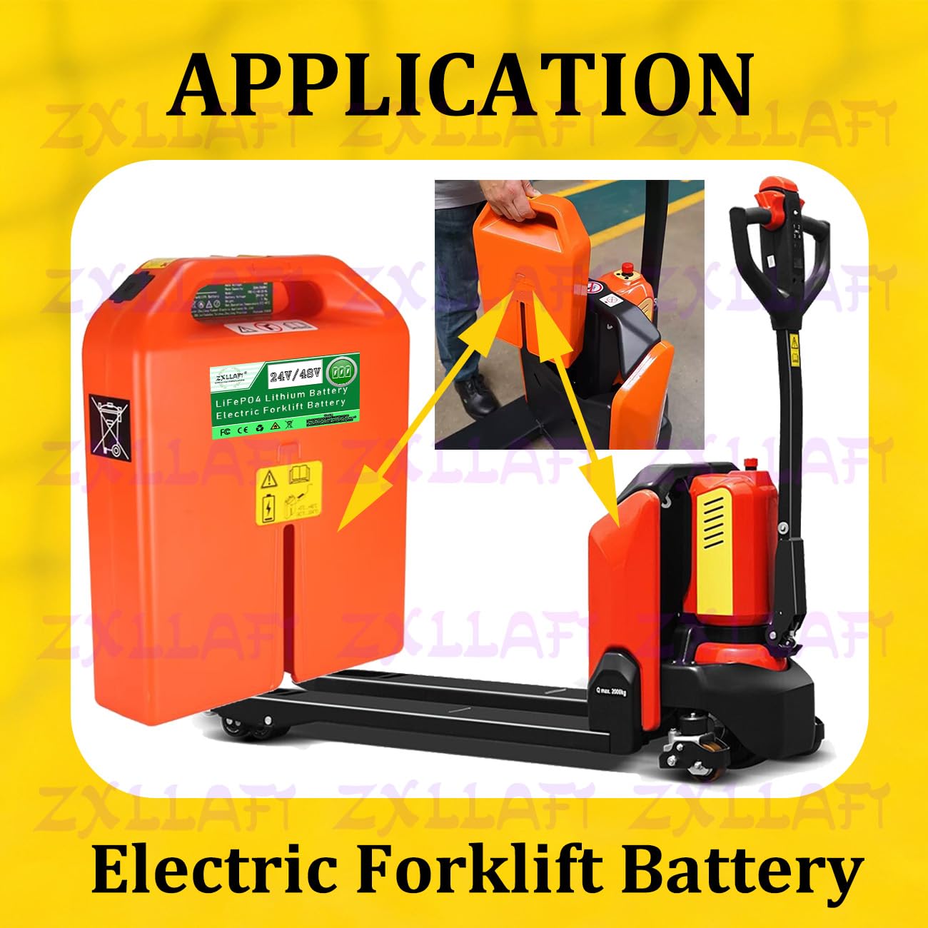 Elektrischer Hubwagen mit Batterie 24V 48V Lithiumbatterie für Elektrostapler PTE15N Wiederaufladbare Batterien LiFePO4-Batterien für CLG2015L mit BMS