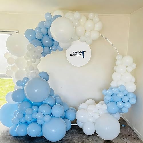 Miniatura 4 de Blue and White Balloons, Light Blue White Balloon Garland Arch Kit, 84 Pack Pastel Blue White Balloons for Baby Shower Birthday Wedding Party