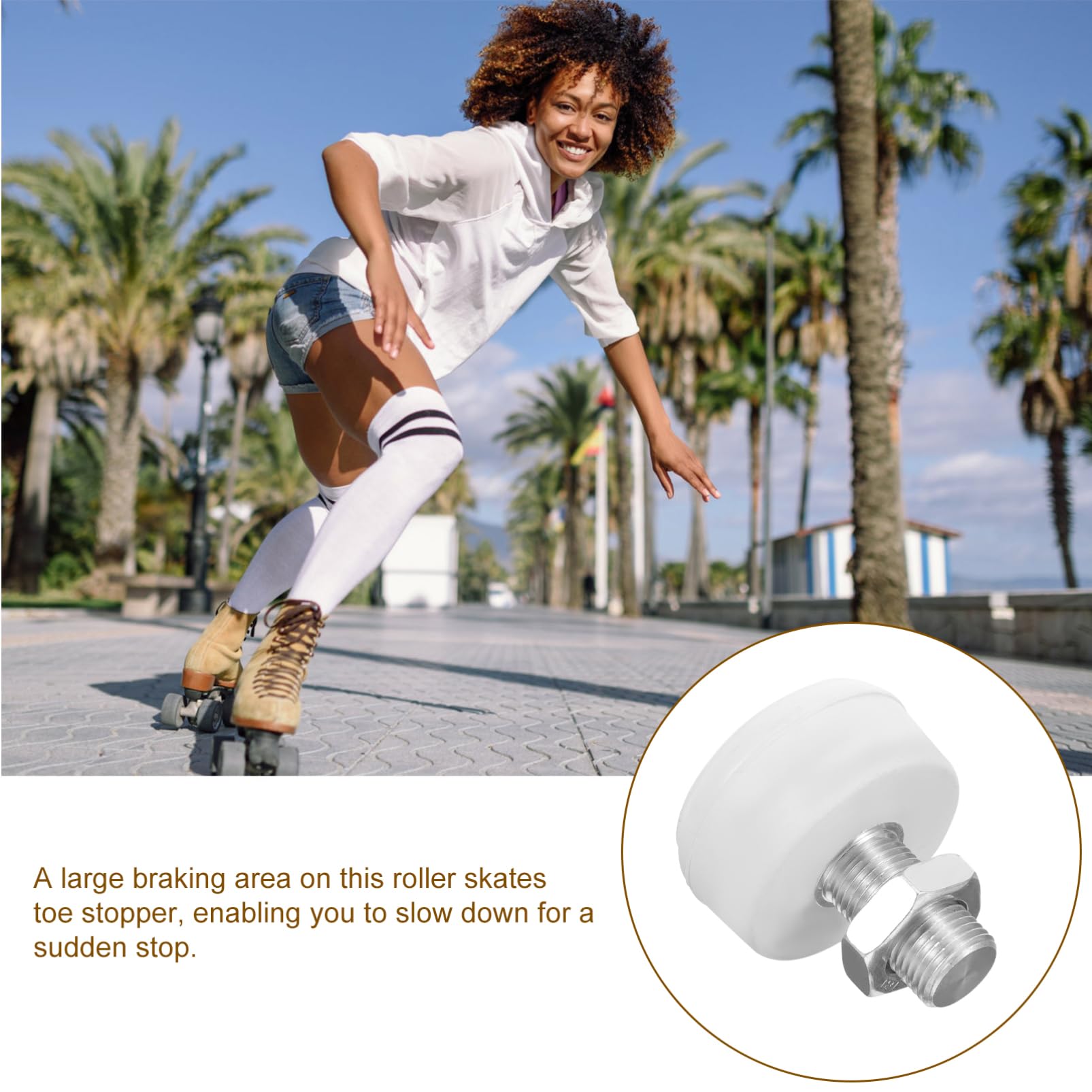 Toyvian 2Pcs Replaceable Skate Stoppers for Roller Skates Toe Stops Durable Honeycomb Design Easy Installation for Enhanced Stability and Safety