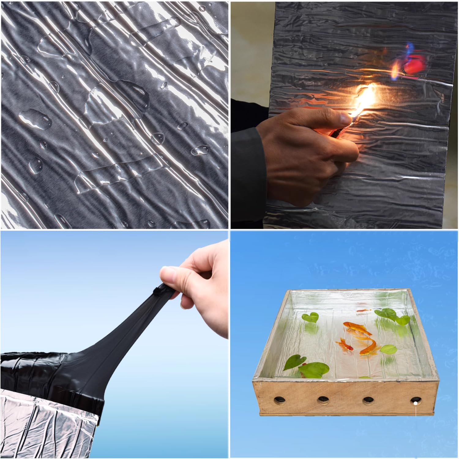 Cinta de Asfáltica Impermeable Autoadhesiva,Cinta de Aluminio de Alta Temperatura para Goteras o Grietas,Cinta Adhesiva para Reparación de Fugas de Agua,Exterior e Interior (60cm x 8m)