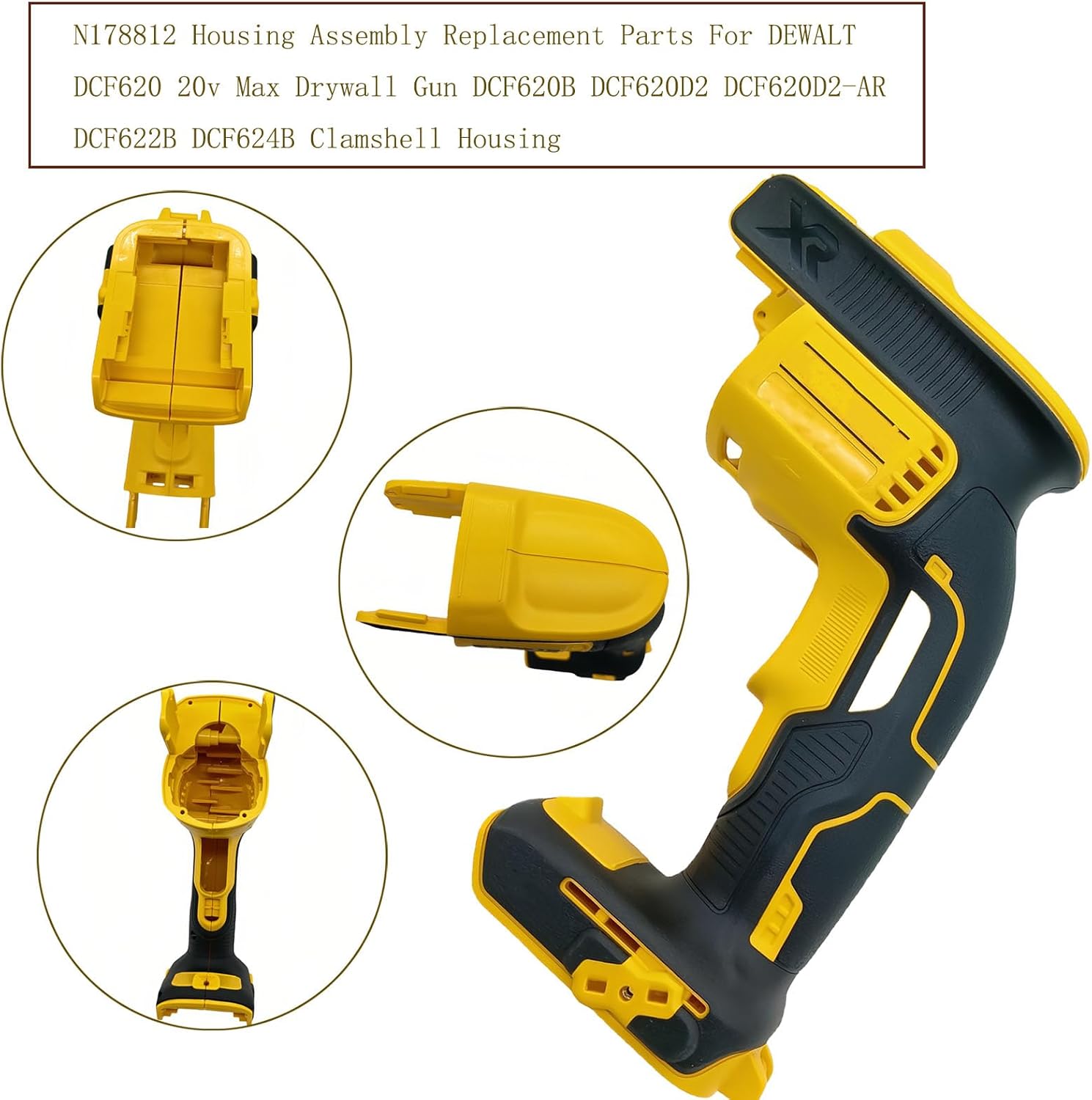 N178812 Housing Assembly Replacement Parts For DEWALT DCF620 20v Max Drywall Gun DCF620B DCF620D2 DCF620D2-AR DCF622B DCF624B Clamshell Housing