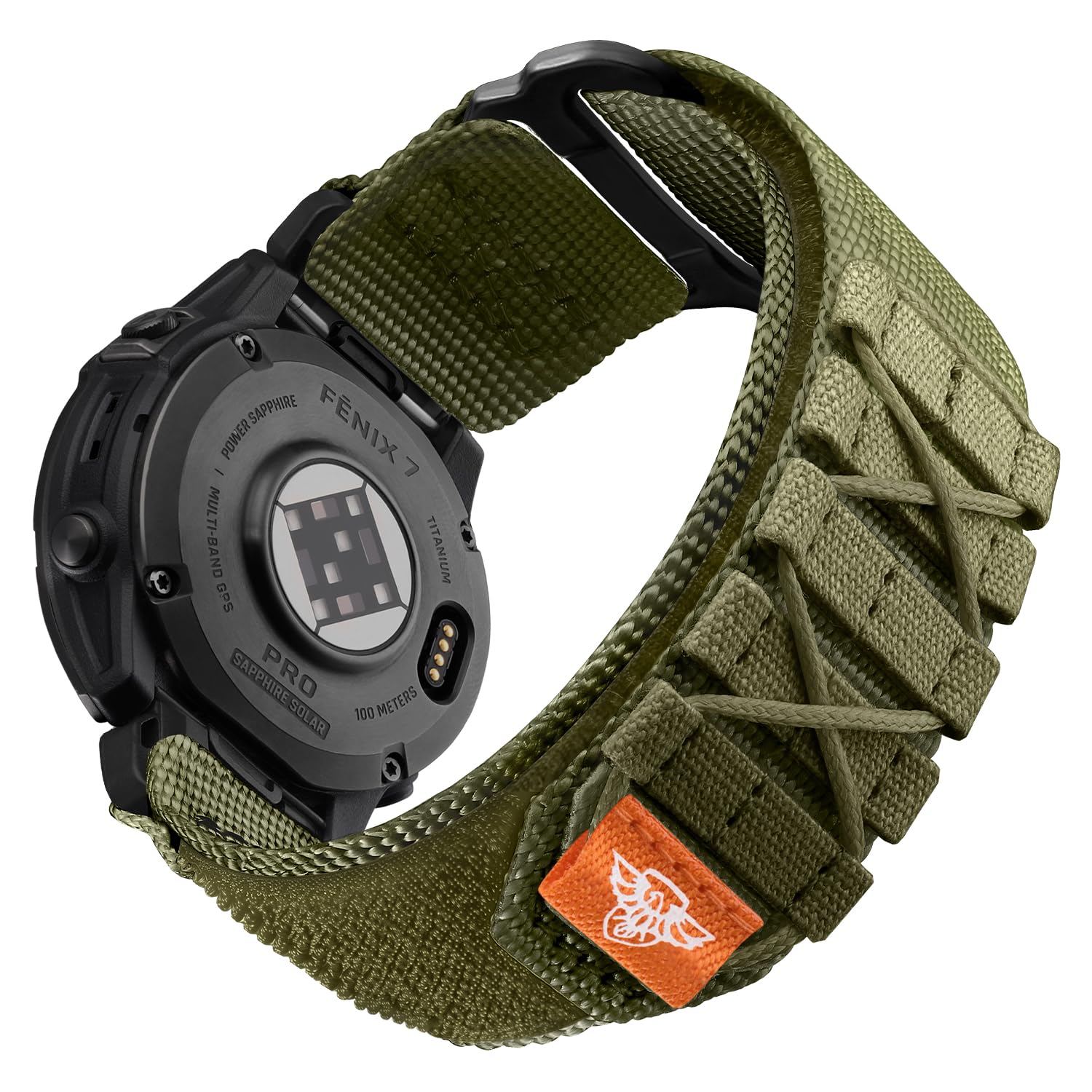 Bandletic 22mm Watch Strap Compatible with Garmin Fenix 6 Pro/6/Fenix 7/7 Pro/8/E/5/5 Pro Strap,Tactical Rugged Nylon QuickFit Sport Band for Instinct 3 2/Epix 2 Pro/Forerunner 965/955/945,Armygreen — image 1
