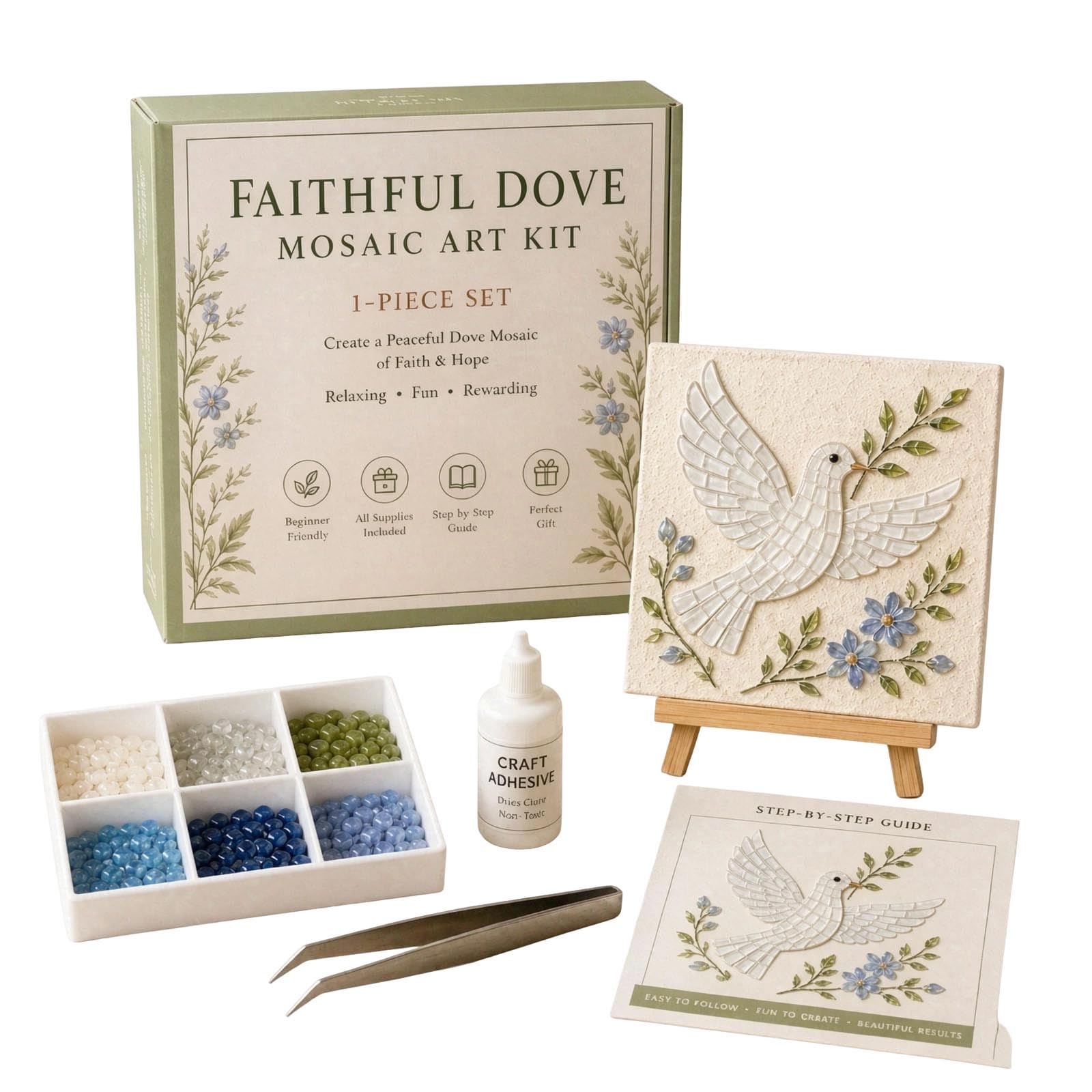 2026 Sea Glass Art DIY Craft Kit for Wall Design, Handmade Memorial with Christian Design, Creative Glass Art Project for Ages 3 and up, Includes Safety Accessories, Ideal