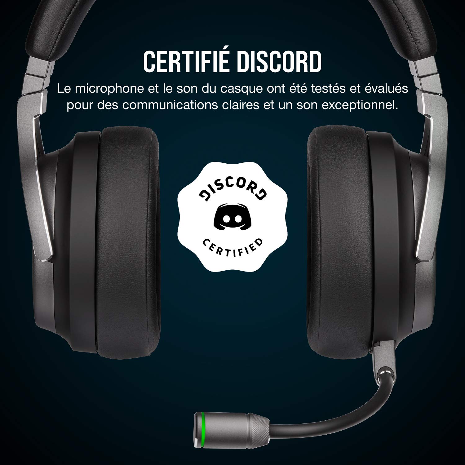 Casque Gaming Haute-Fidélité Corsair Virtuoso RGB Wireless SE, Gris Acier