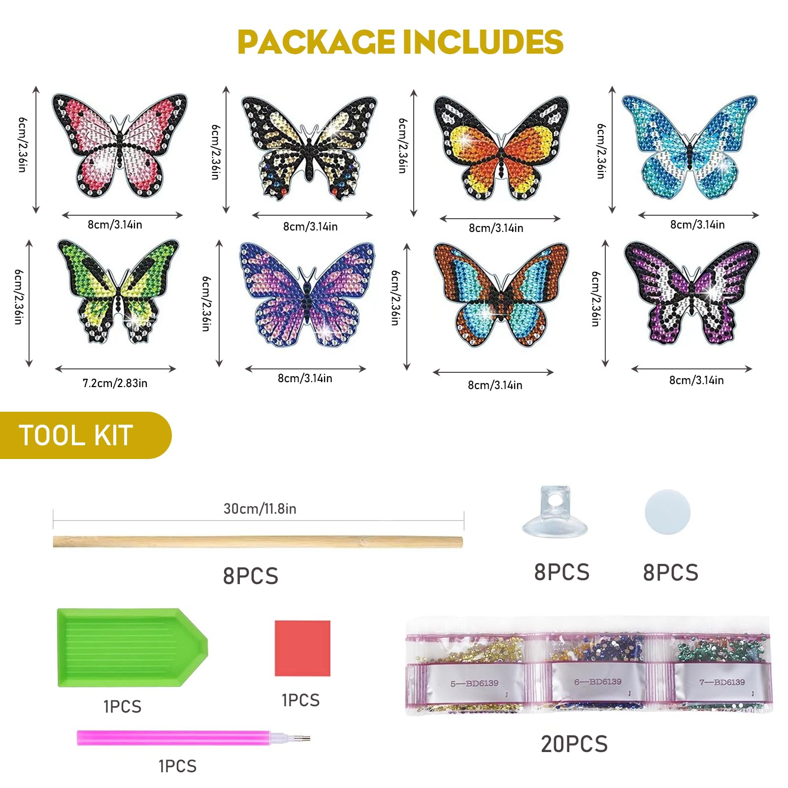 EXCLUSIF - 23 Mini-kits De Diamond Painting Autocollants Pour Enfants Stickers Perles Rondes