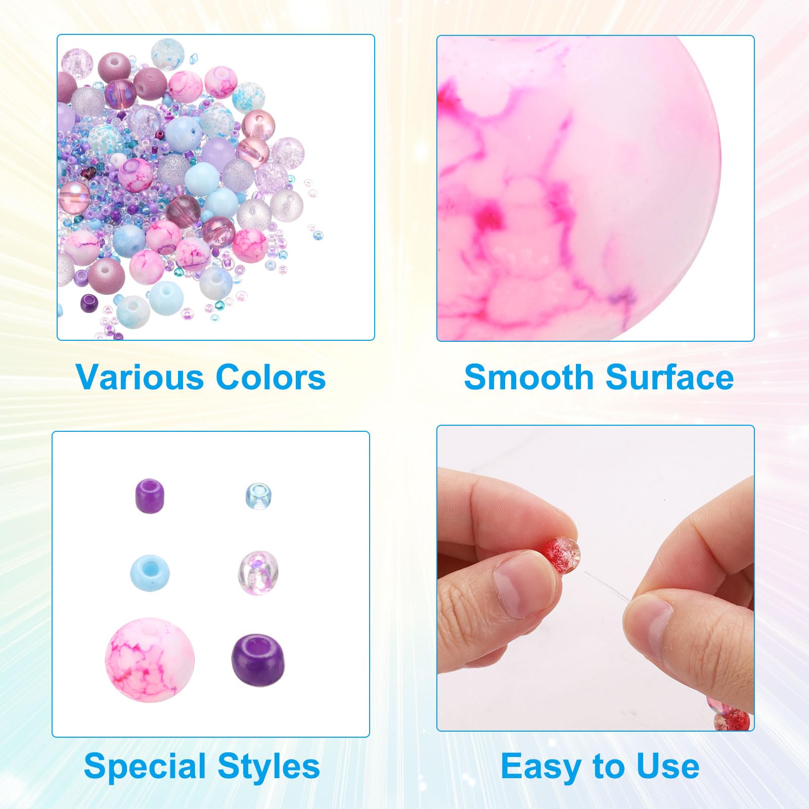 PATIKIL 2-8mm Assorted Glass Resin Beads - Image 3