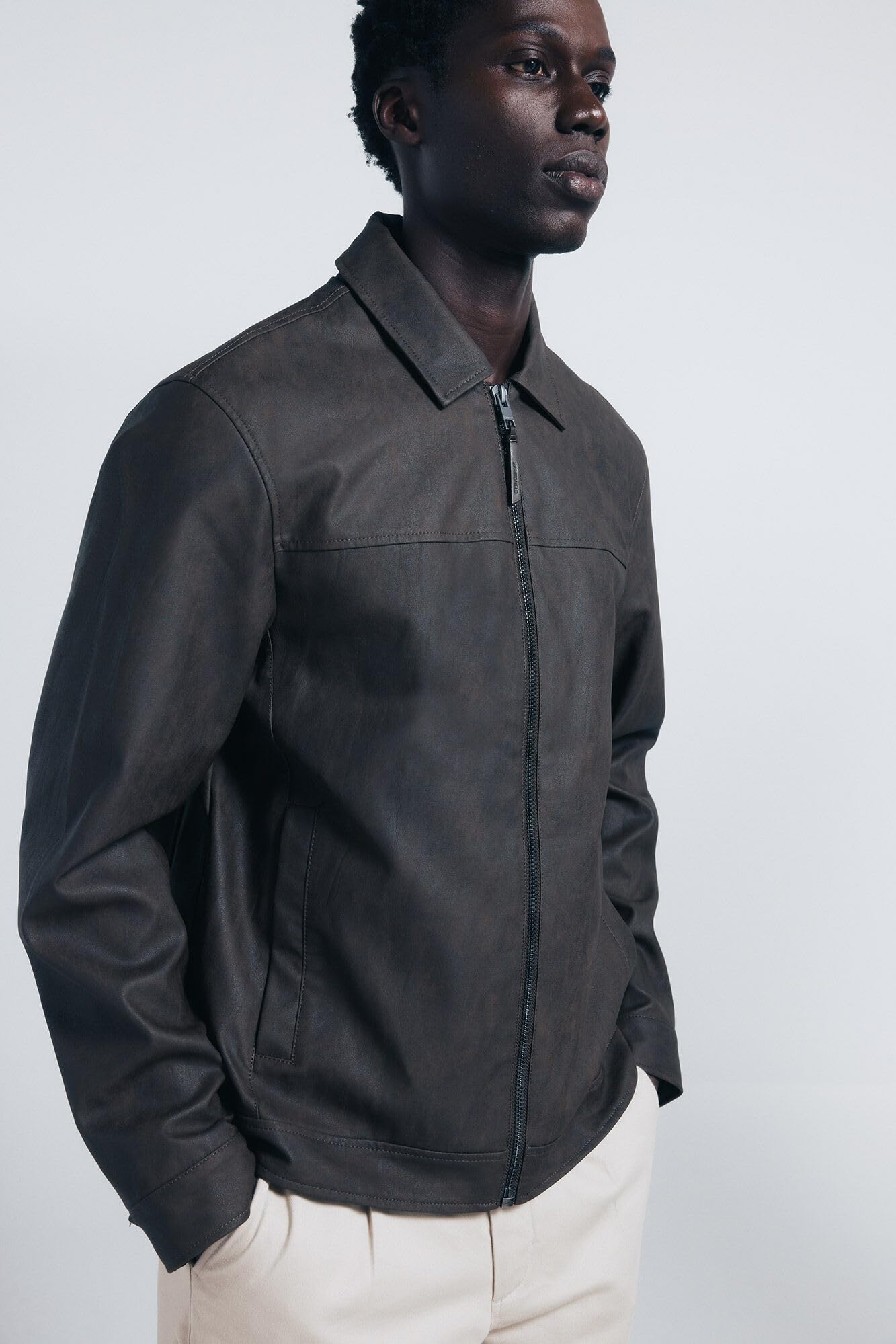SPRINGFIELD Pu Smart Aviator Harrington With Shirt Collar With Zipper Closure, Adjustable Cuffs Chaqueta De Aviador Hombre