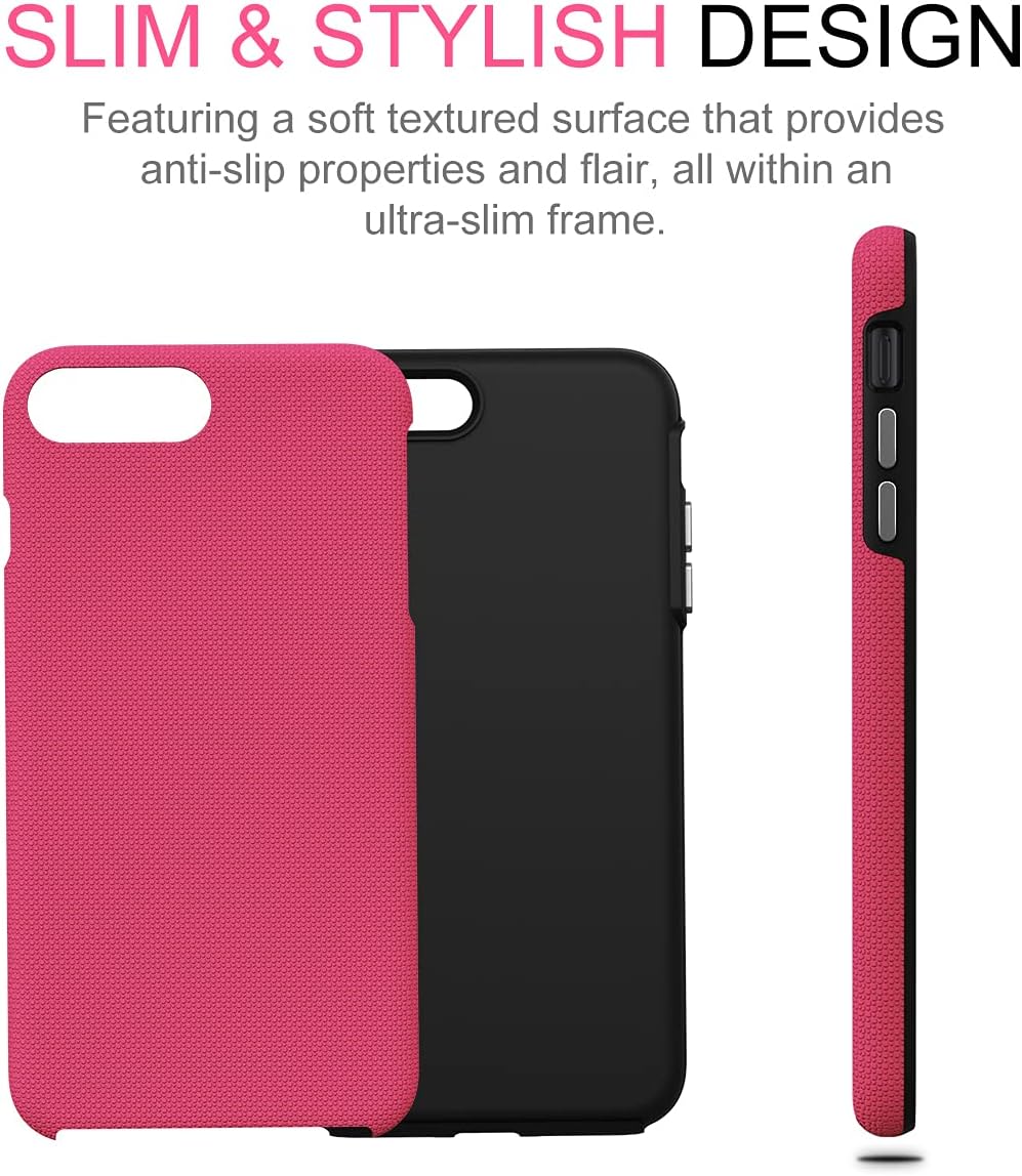 CellEver Case for iPhone 8 Plus/iPhone 7 Plus, 5.5-Inch, Dual Guard Series Protective Shock-Absorbing Scratch-Resistant Rugged Drop Protection Cover (Pink)