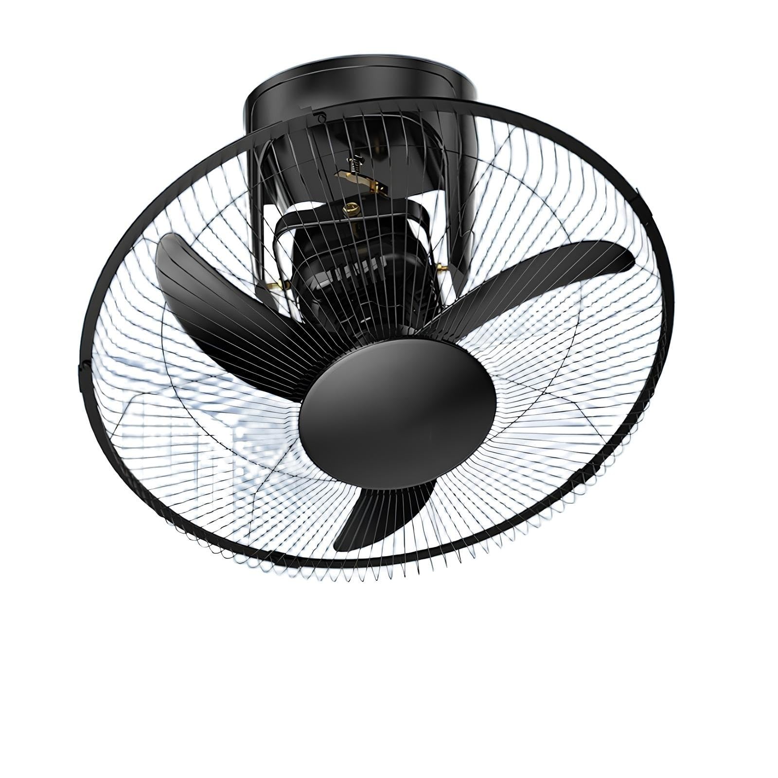 PQPQLI Black Ceiling Fan with Remote, 360° Rotation, 3 Speeds