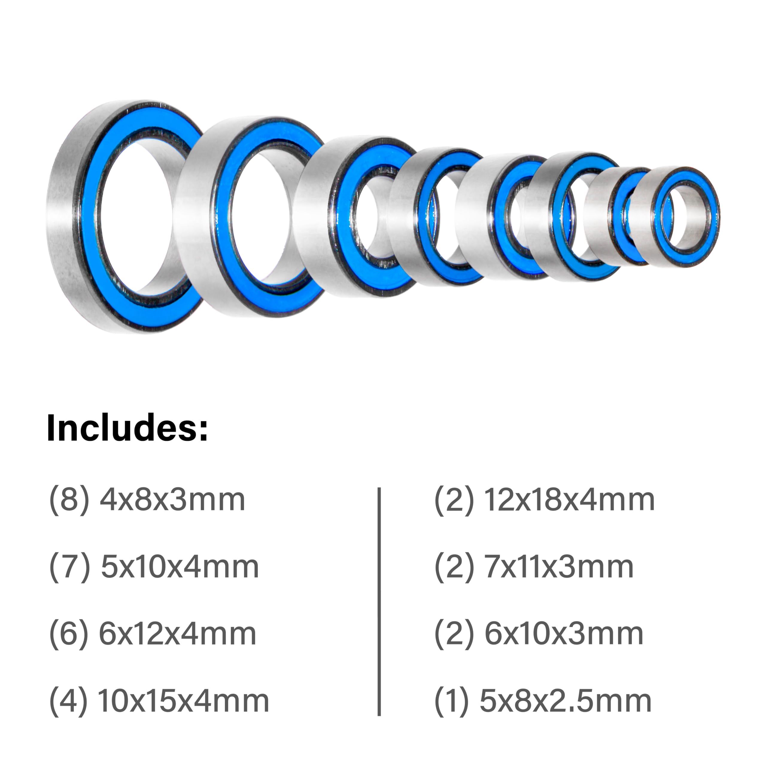 Redcat Racing Ball Bearings 16x8x5mm - 8 Piece Set For RC Car Replacement Parts - View #5