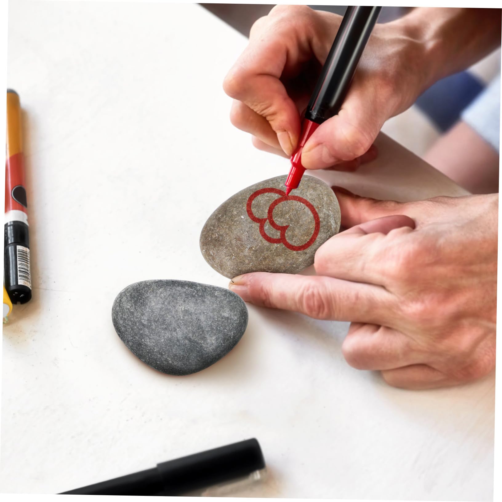 DOITOOL 9 Pietre Piatte per Decorazione Giardino e Artigianato, Superficie Liscia per Pittura, Adatte Uso Interno ed Esterno, per Artisti e Principianti