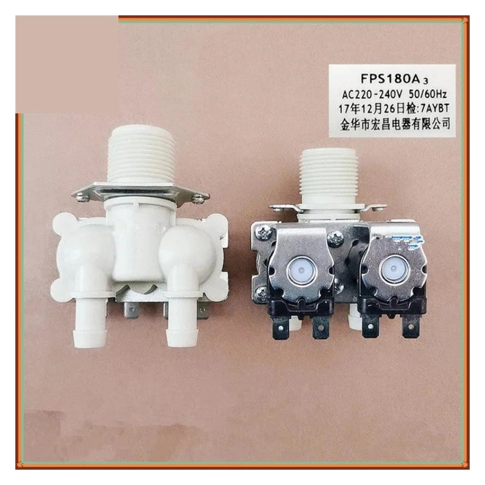 5221EN1005B FPS - Válvula Solenoide De Entrada De Agua 180A 220V 50/60Hz, Compatible con LG, Pieza De Repuesto for Lavadora, Válvula De Agua for Lavadora, Entrada De Lavadora