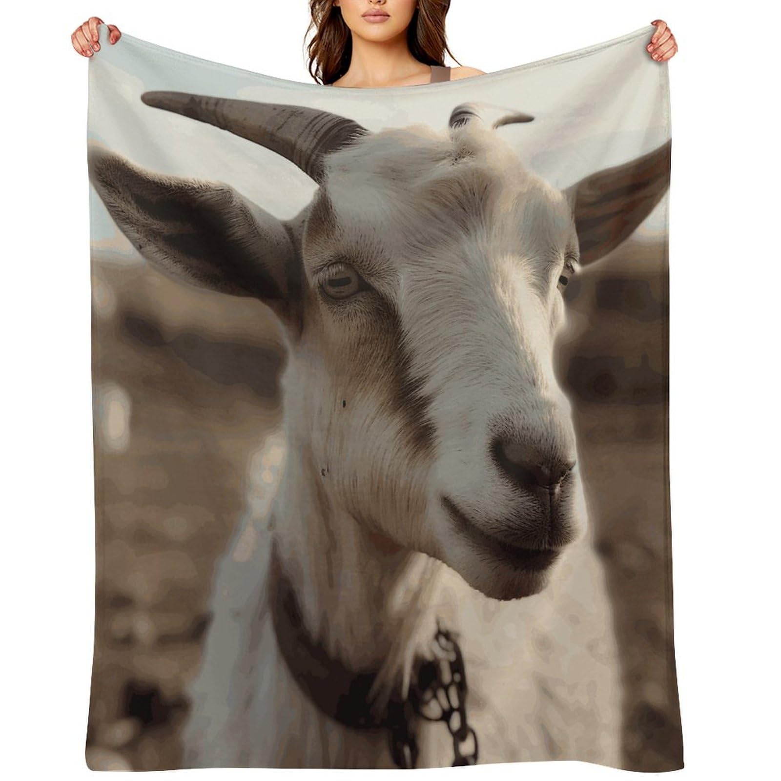 Fekiloot Style Goat On Hillside Throw Blankets Camping Blanket40 X50