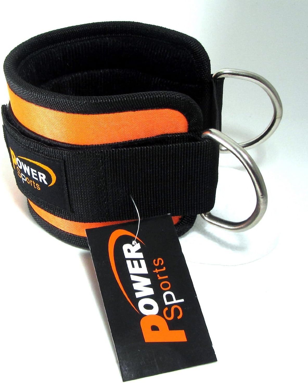 Gym Ankle/Foot Flex Strap BLACK/ORANGE Neoprene Exercise Cable Gym Machine Attachment Power Training/Lifting Gym Fitness Exercise Ankle Strap SOLD SINGLE