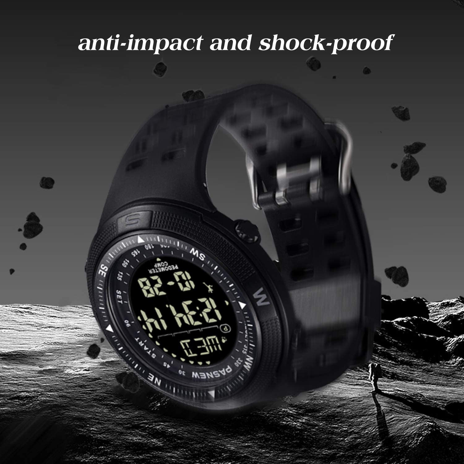 PASNEW Orologio per bambini,Orologio impermeabile sportivo per ragazzi,Orologio da esterno con calendario di allarme a LED 50M,Orologi con luminoso