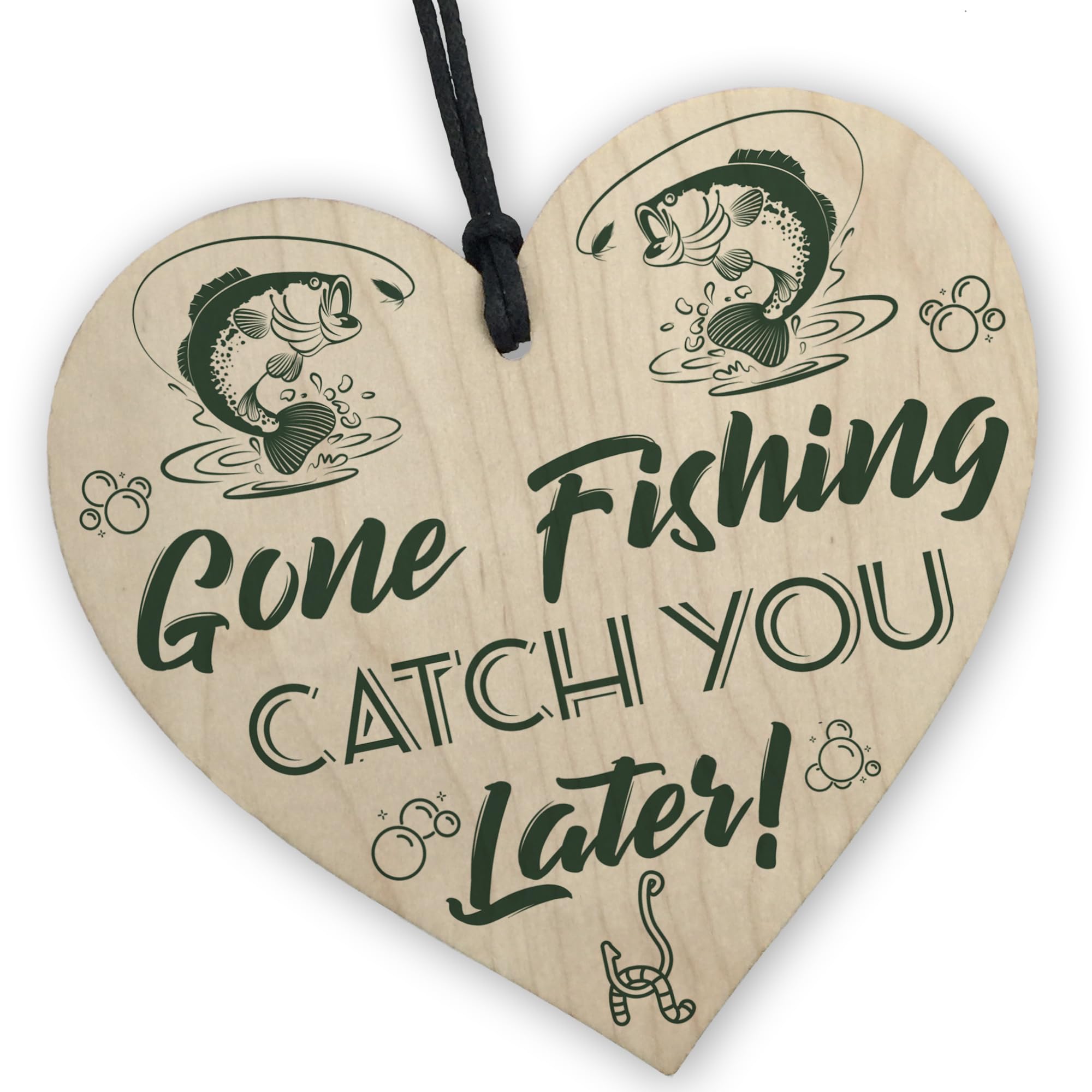 Red Ocean GONE FISHING Catch You Later Funny Fishing Sign Fisherman Gifts For Birthday Christmas Dad Grandad Uncle Gift