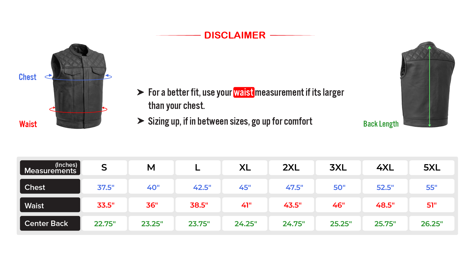 Amazon.com: First Mfg Co - Upside - Leather Vest: 2.5