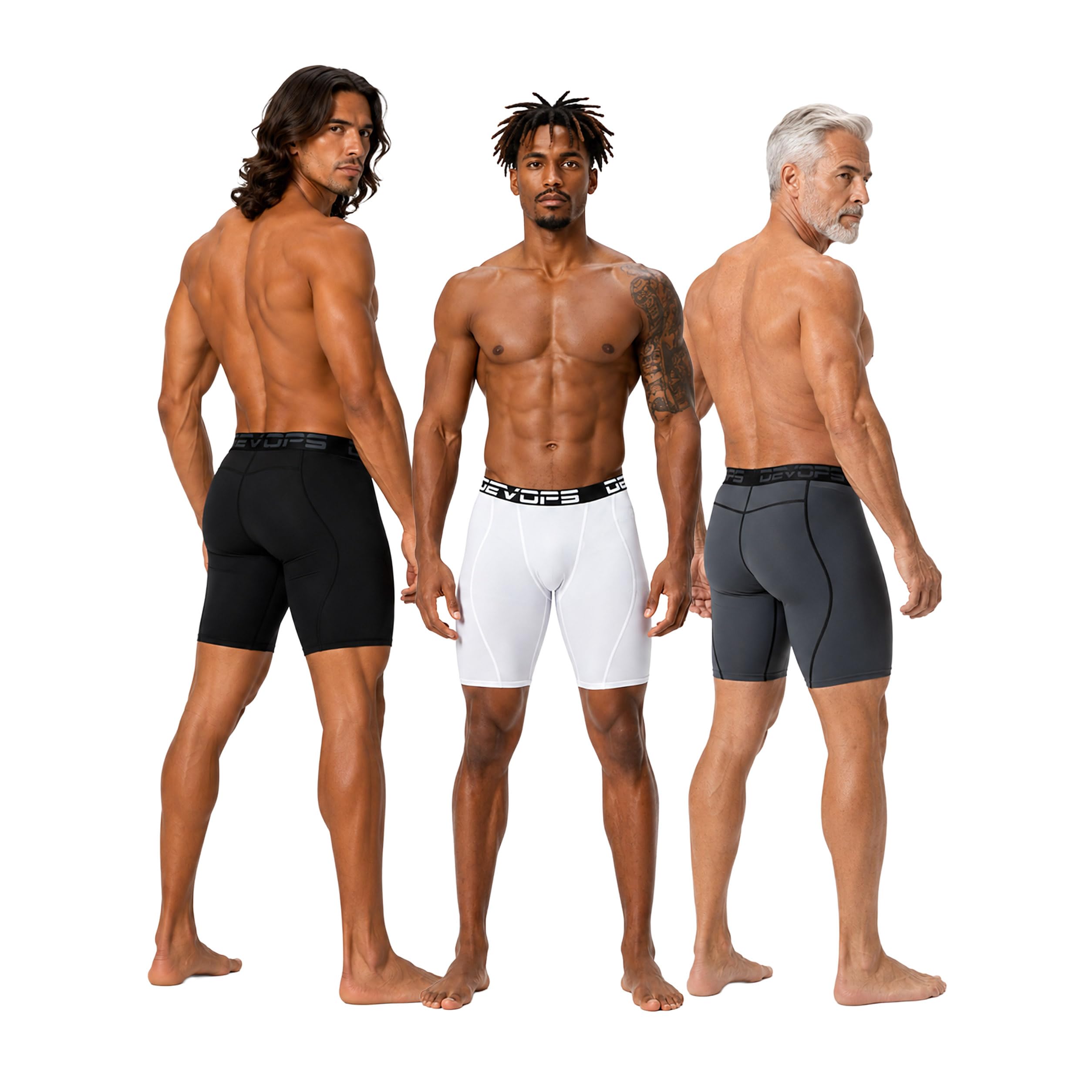DEVOPS 3 or 5 Pack Men's Compression Shorts