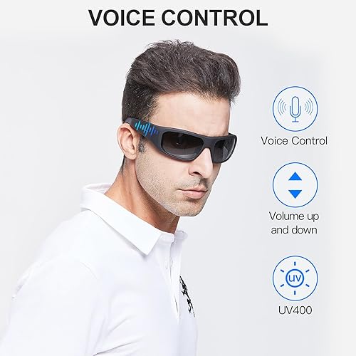 Miniatura 4 de Lentes de sol de audio resistentes al agua, lentes de sol Bluetooth de oreja abierta para escuchar música y hacer llamadas telefónicas con lentes de