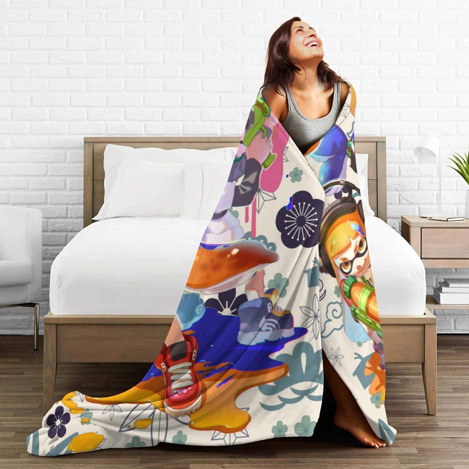 Amazon｜スプラトゥーン3 ブランケット 毛布超ソフトマイクロ